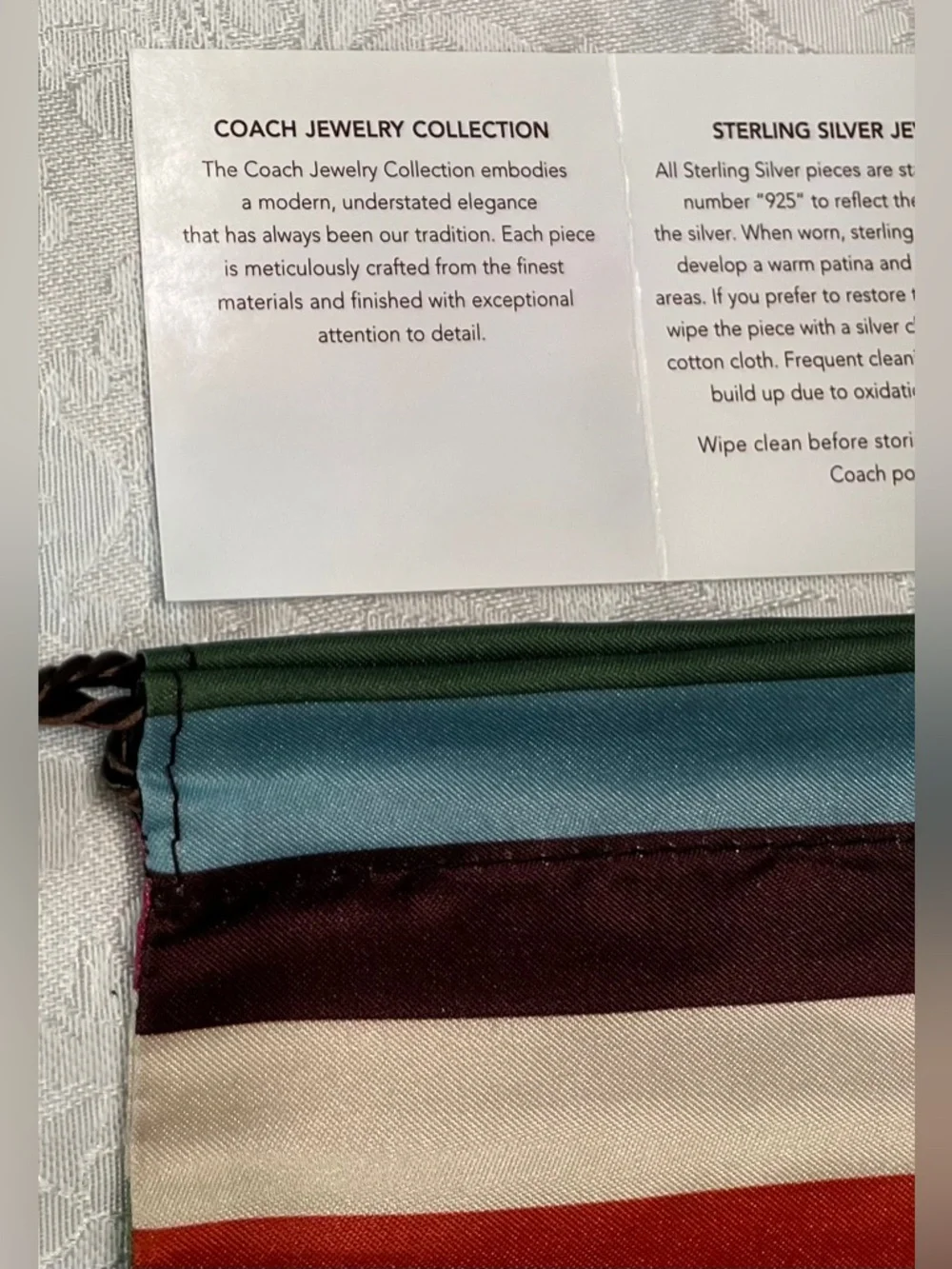 Coach satin drawstring